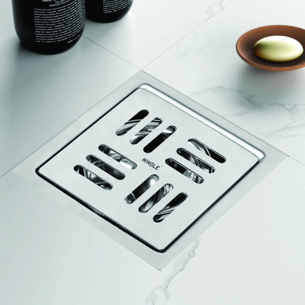 Mingle® Exclusive Square  Floor Drain Jali with cockroach trap  304 Stainless Steel.