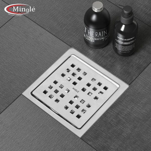 Mingle® Exclusive Square  Floor Drain Jali with cockroach trap  304 Stainless Steel.