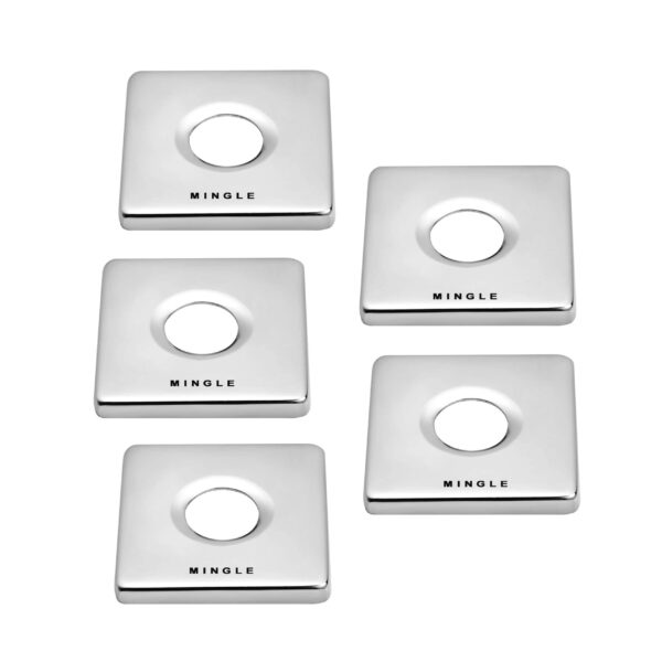 Mingle®  Square Wall Flange | Premium Grade Stainless Steel Square Wall Flange for Kitchen Taps/Bathroom Taps/Faucets Pack of 5 (Chrome Plated)