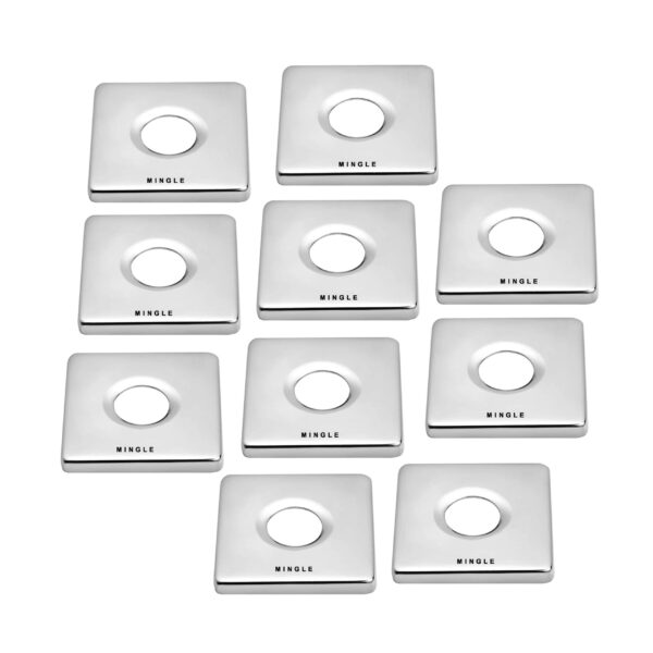 Mingle®  Square Wall Flange | Premium Grade Stainless Steel Square Wall Flange for Kitchen Taps/Bathroom Taps/Faucets Pack of 10 (Chrome Plated)