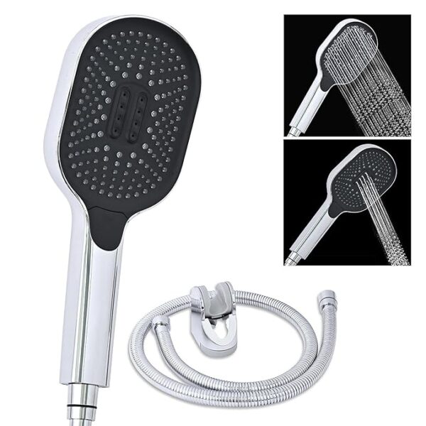 Mingle®, 2-Function Hand Shower/Telephonic Shower with Flexible Hose Pipe and Wall Hook. (Chrome, 1.5 Meter)